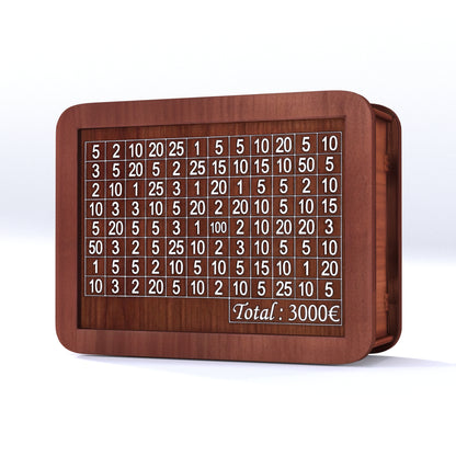 Hucha de madera para ahorrar dinero reutilizable