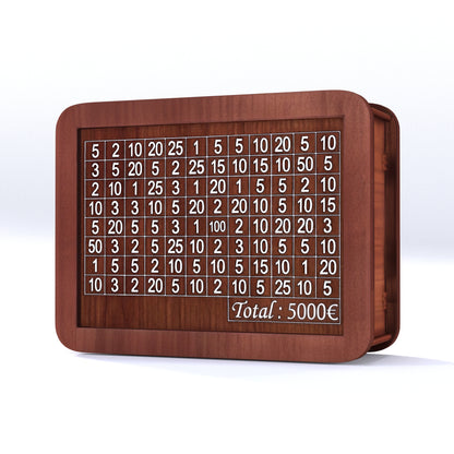 Hucha de madera para ahorrar dinero reutilizable