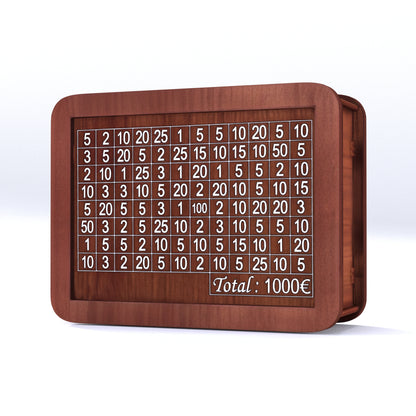 Hucha de madera para ahorrar dinero reutilizable