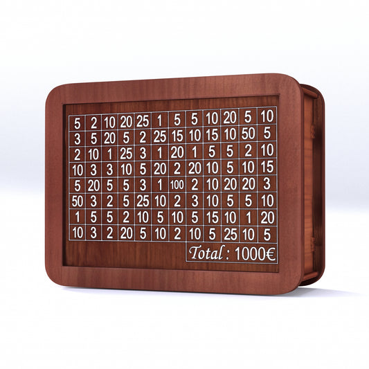 Hucha de madera para ahorrar dinero reutilizable