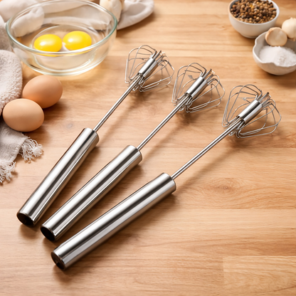 Batidor Semiautomático de Huevos – Acero Inoxidable para Cocina
